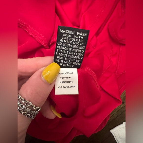 Torrrid Size 10  NWOT Red Chiffon Ruffled Cold Shoulder Skater Dress - Picture 5 of 8